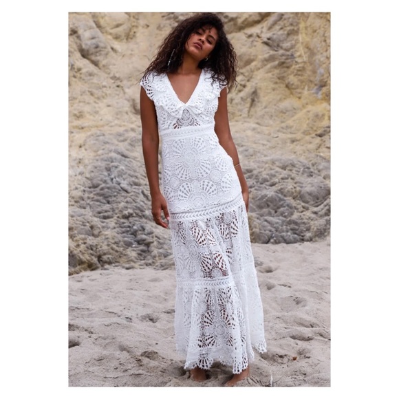 New! JEN’S PIRATE BOOTY Maldives Crochet Lace Maxi Dress - Picture 6 of 12